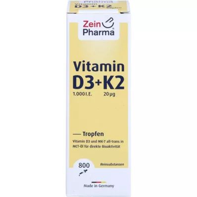 VITAMIN D3+K2 MK-7 gotas para uso oral, dosis alta, 25 ml