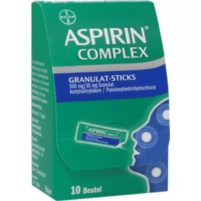 ASPIRIN Complejo Granulado Sticks 500 mg/30 mg Gran, 10 uds