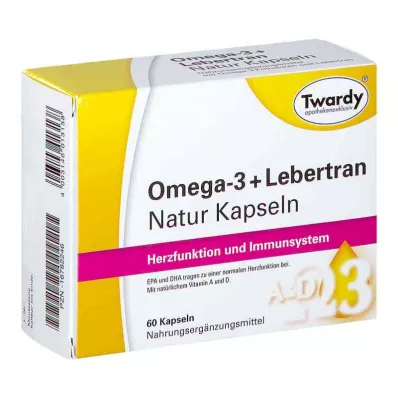 OMEGA-3+Cápsulas naturales de aceite de hígado, 60 cápsulas