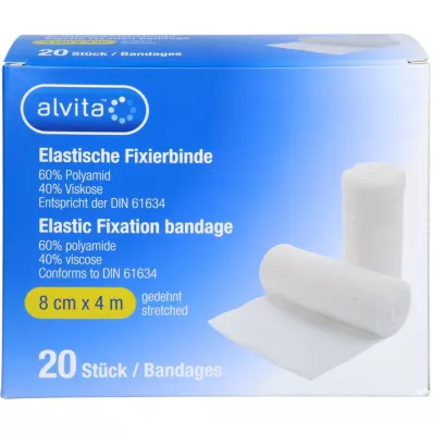 ALVITA Venda elástica de fijación 8 cmx4 m, 20 uds