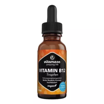 VITAMIN B12 100 µg gotas veganas de alta dosis, 50 ml