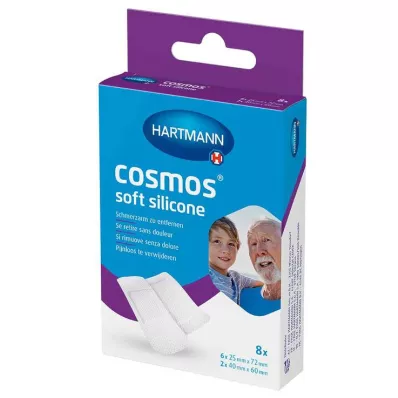 COSMOS tiras de esparadrapo de silicona blanda 2 tamaños, 8 uds