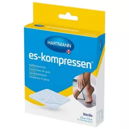 ES-KOMPRESSEN estéril 7,5x7,5 cm 8 pliegues 17 hilos, 5X2 uds