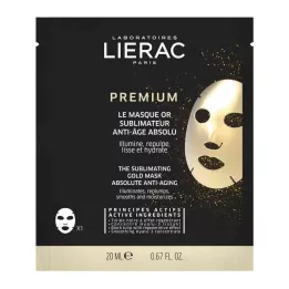 LIERAC Mascarilla Premium Perfeccionadora de Oro en Tela, 1X20 ml