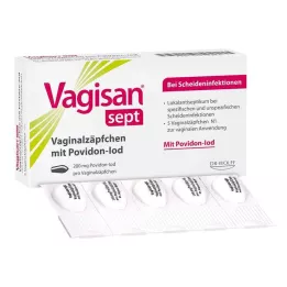 VAGISAN sept supositorios vaginales con povidona yodada, 5 uds