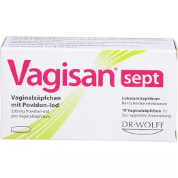 VAGISAN sept supositorios vaginales con povidona yodada, 10 uds