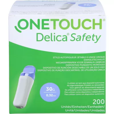 ONE TOUCH Delica Safety Dispositivo de punción desechable 30 G, 200 uds