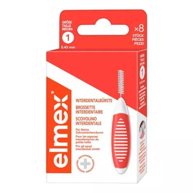 ELMEX Cepillos interdentales ISO tamaño 1 0,45 mm naranja, 8 uds