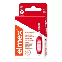 ELMEX Cepillos interdentales ISO tamaño 2 0,5 mm rojo, 8 uds