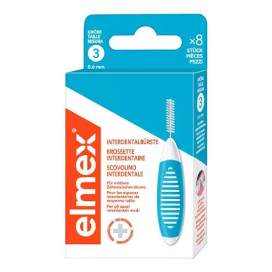 ELMEX Cepillos interdentales ISO tamaño 3 0,6 mm azul, 8 uds ELMEX Cepillos interdentales ISO tamaño 3 0,6 mm azul, 8 uds