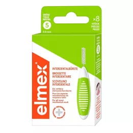 ELMEX Cepillos interdentales ISO tamaño 5 0,8 mm verde, 8 uds