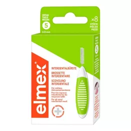 ELMEX Cepillos interdentales ISO tamaño 5 0,8 mm verde, 8 uds