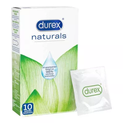 Preservativos Durex Naturals con lubricante a base de agua, 10 piezas