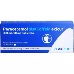 PARACETAMOL más Cafeína axicur 350 mg/50 mg tbl, 20 uds