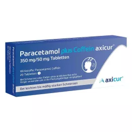 PARACETAMOL más Cafeína axicur 350 mg/50 mg tbl, 20 uds