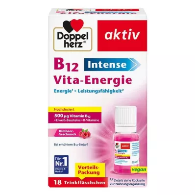 Botella de bebida energética Doppelherz B12 Intense Vita-Energy, paquete de 18 unidades