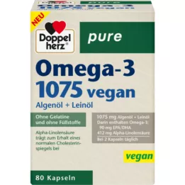 DOPPELHERZ Omega-3 1075 cápsulas veganas puras, 80 uds
