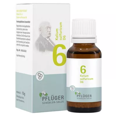 Bioquímica Pflueger 6 Kalium sulfuricum D 6 glóbulos, 15 g