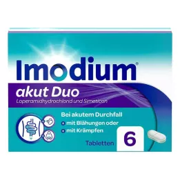 Imodium agudo dúo - para diarrea aguda con flatulencia, 6 piezas