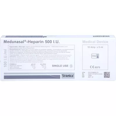 MEDUNASAL-Heparina 500 U.I. Ampollas, 10X5 ml