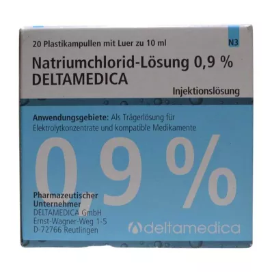 Solución de cloruro de sodio al 0,9% Deltamedica Luer Pl., 20X10 ml