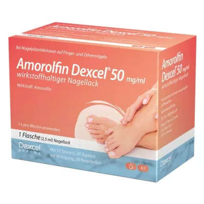AMOROLFIN Dexcel 50 mg/ml laca de uñas con sustancia activa, 2,5 ml