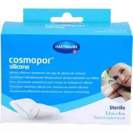 COSMOPOR apósito de silicona para heridas 5x7,2 cm, 5 uds