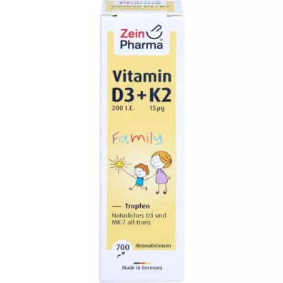 VITAMIN D3+K2 MK-7 todo trans Goteo familiar, 20 ml