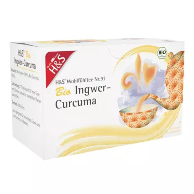 H&amp;S Bolsa filtrante orgánica de jengibre y cúrcuma, 20X1,25 g