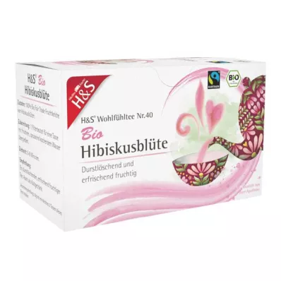 H&amp;S Bolsa filtrante de flor de hibisco orgánica, 20 x 1,75 g