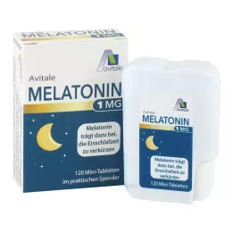 MELATONIN Mini comprimidos de 1 mg en dispensador, 120 uds