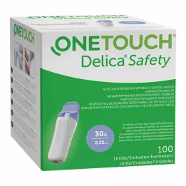 ONE TOUCH Delica Safety Dispositivo de punción desechable 30 G, 100 uds