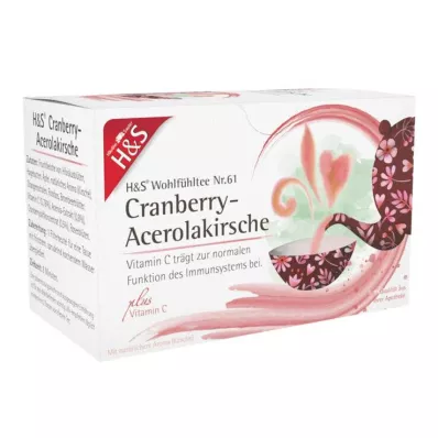 H&amp;S Arándano y cereza acerola con bolsa de vitamina C, 20 x 2,8 g