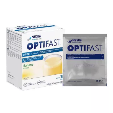 Bebida optifast de plátano en polvo, 8 x 55 g