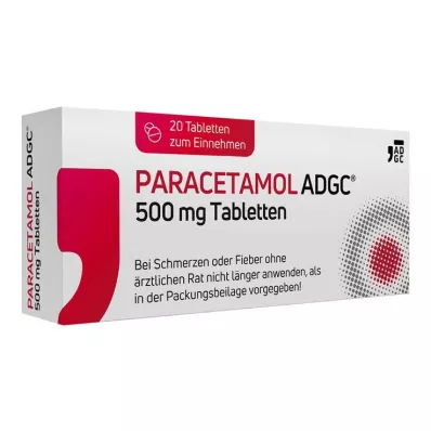 PARACETAMOL ADGC® 500 mg tabletas, 20 piezas