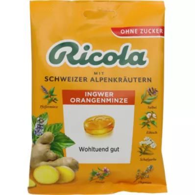 RICOLA o.Z.Beutel Caramelos de jengibre, naranja y menta, 75 g
