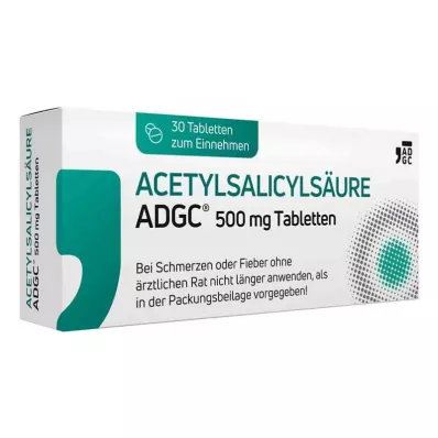ACETYLSALICYLSÄURE ADGC 500 mg comprimidos, 30 uds