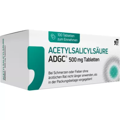 ACETYLSALICYLSÄURE ADGC 500 mg comprimidos, 100 uds