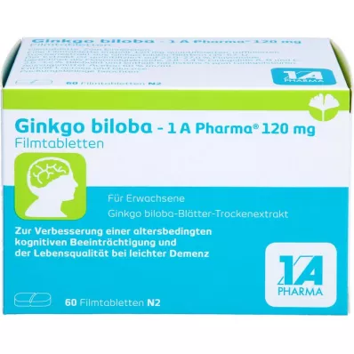 GINKGO BILOBA-1A Pharma 120 mg Comprimidos recubiertos con película, 60 cápsulas