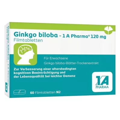 Ginkgo biloba - 1 A Pharma® 120 mg comprimidos recubiertos con película, 60 st