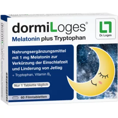 DORMILOGES Melatonina más triptófano comprimidos recubiertos con película, 60 uds