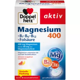 DOPPELHERZ Magnesio 400+B1+B6+B12+ácido fólico BTA, 6X15 uds