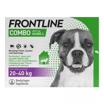 FRONTLINE COMBO contra garrapatas y pulgas en perros L (20-40 kg), 3 piezas FRONTLINE COMBO contra garrapatas y pulgas en perros L (20-40 kg), 3 piezas