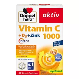 DOPPELHERZ Vitamina C 1000+D3+Zinc Comprimidos Depot, 30 uds