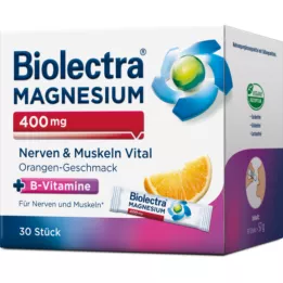 BIOLECTRA Magnesio 400 mg Nervios &amp; Muscle Vital, 30X1,9 g