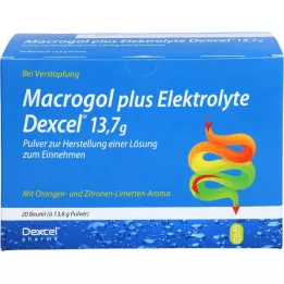 MACROGOL más electrolitos Dexcel 13,7 g PLE, 20 uds