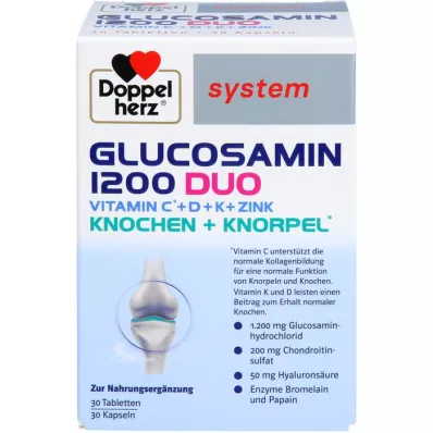 DOPPELHERZ Glucosamina 1200 Duo system Envase combinado, 60 uds