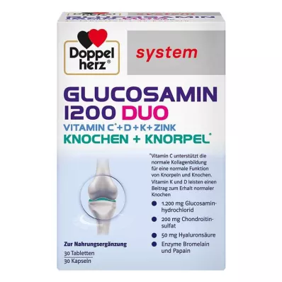 DOPPELHERZ Glucosamina 1200 Duo system Envase combinado, 60 uds