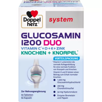 DOPPELHERZ Glucosamina 1200 Duo system Combi pack, 120 uds