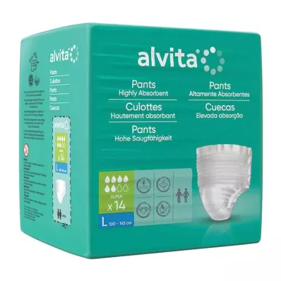 Pantalones de incontinencia Alvita súper grandes, 14 piezas